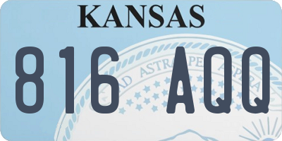 KS license plate 816AQQ