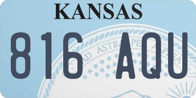 KS license plate 816AQU