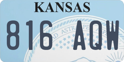 KS license plate 816AQW