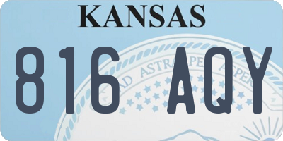 KS license plate 816AQY