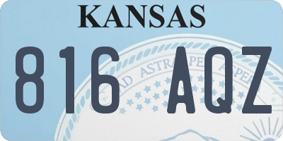 KS license plate 816AQZ