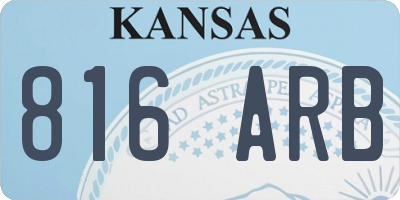 KS license plate 816ARB