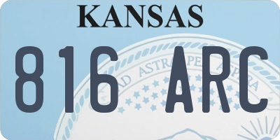 KS license plate 816ARC