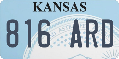 KS license plate 816ARD