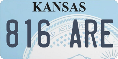 KS license plate 816ARE
