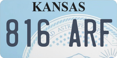 KS license plate 816ARF