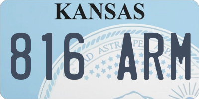 KS license plate 816ARM