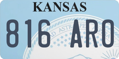 KS license plate 816ARO