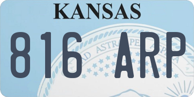 KS license plate 816ARP