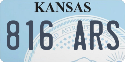 KS license plate 816ARS