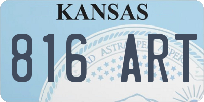 KS license plate 816ART