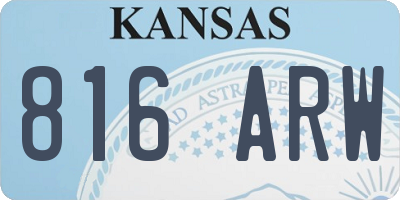 KS license plate 816ARW