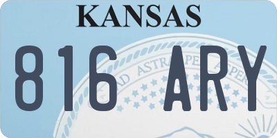 KS license plate 816ARY