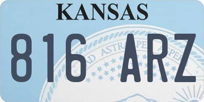 KS license plate 816ARZ