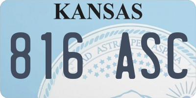 KS license plate 816ASC
