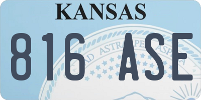 KS license plate 816ASE