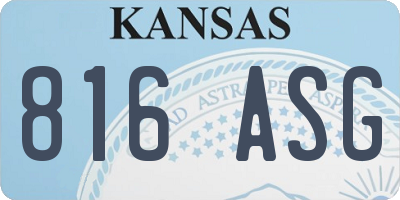 KS license plate 816ASG
