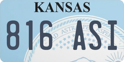 KS license plate 816ASI