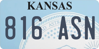 KS license plate 816ASN