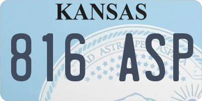 KS license plate 816ASP