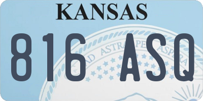 KS license plate 816ASQ