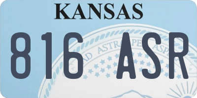 KS license plate 816ASR