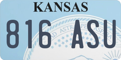 KS license plate 816ASU