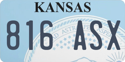 KS license plate 816ASX