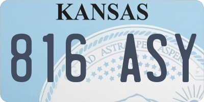 KS license plate 816ASY