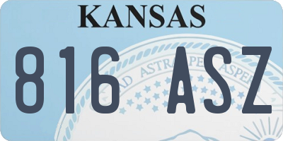 KS license plate 816ASZ