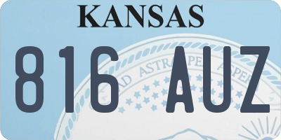 KS license plate 816AUZ