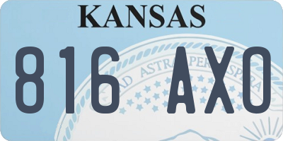 KS license plate 816AXO
