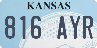 KS license plate 816AYR