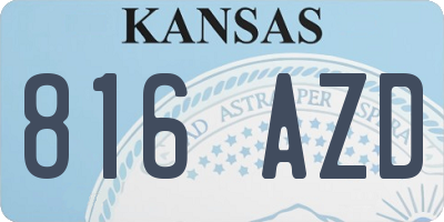 KS license plate 816AZD