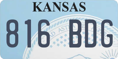 KS license plate 816BDG