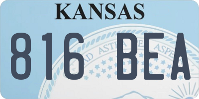 KS license plate 816BEA