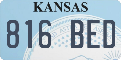 KS license plate 816BED
