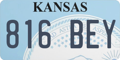 KS license plate 816BEY