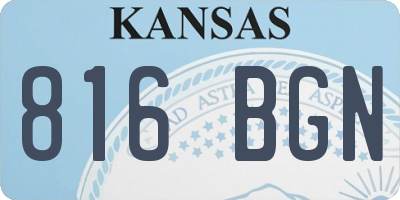 KS license plate 816BGN