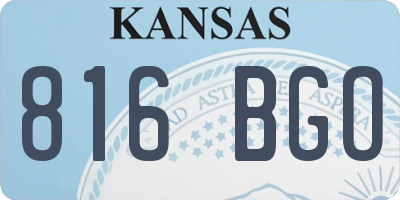 KS license plate 816BGO