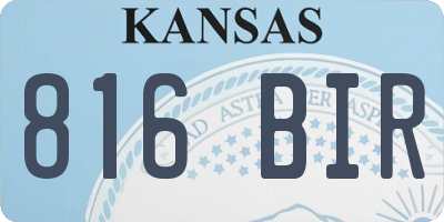 KS license plate 816BIR