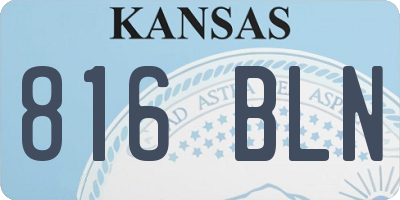 KS license plate 816BLN