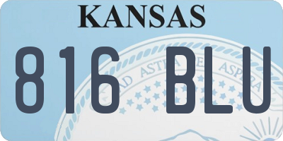KS license plate 816BLU