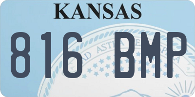 KS license plate 816BMP
