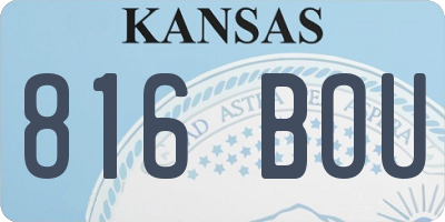 KS license plate 816BOU