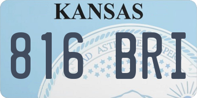 KS license plate 816BRI