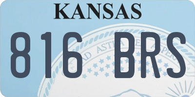KS license plate 816BRS