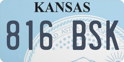 KS license plate 816BSK