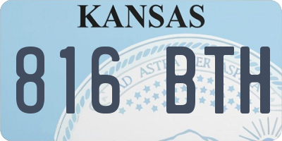 KS license plate 816BTH