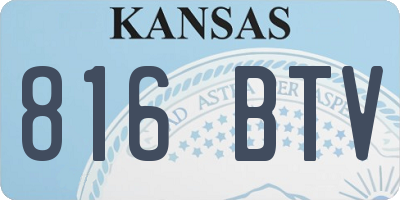 KS license plate 816BTV